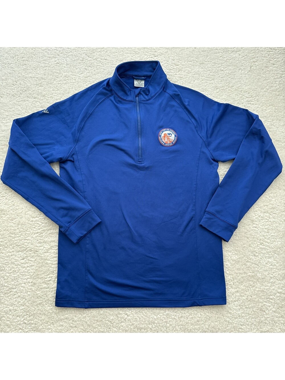 New York Islanders Inaugural Season Quarter Zip Size Medium NHL Blue Vented